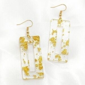 Gold Flake Acrylic Earrings